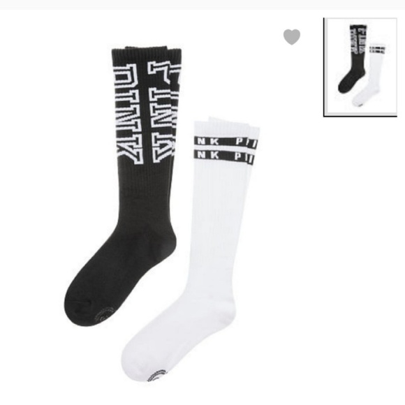 PINK Victoria's Secret Accessories - 2 PAIRS PINK VS KNEE SOCKS.nwt